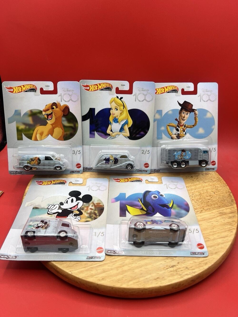 Hot Wheels Premium, Disney 100 Years" Set Of 5 Vans,truck Delivery